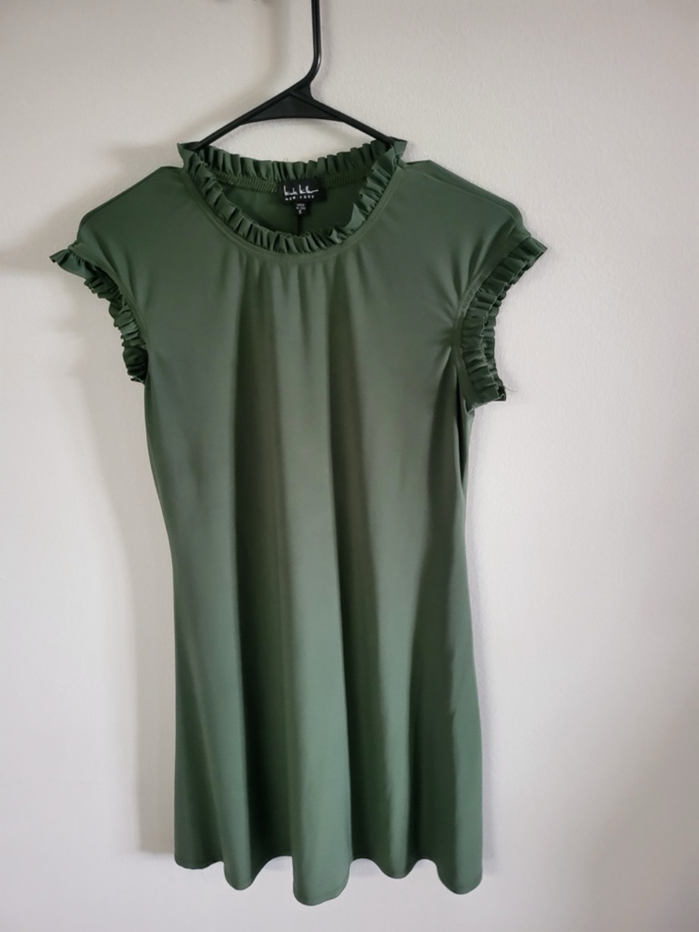 Women’s Nicole Miller New York Olive Green Ruffle Dress Size S
